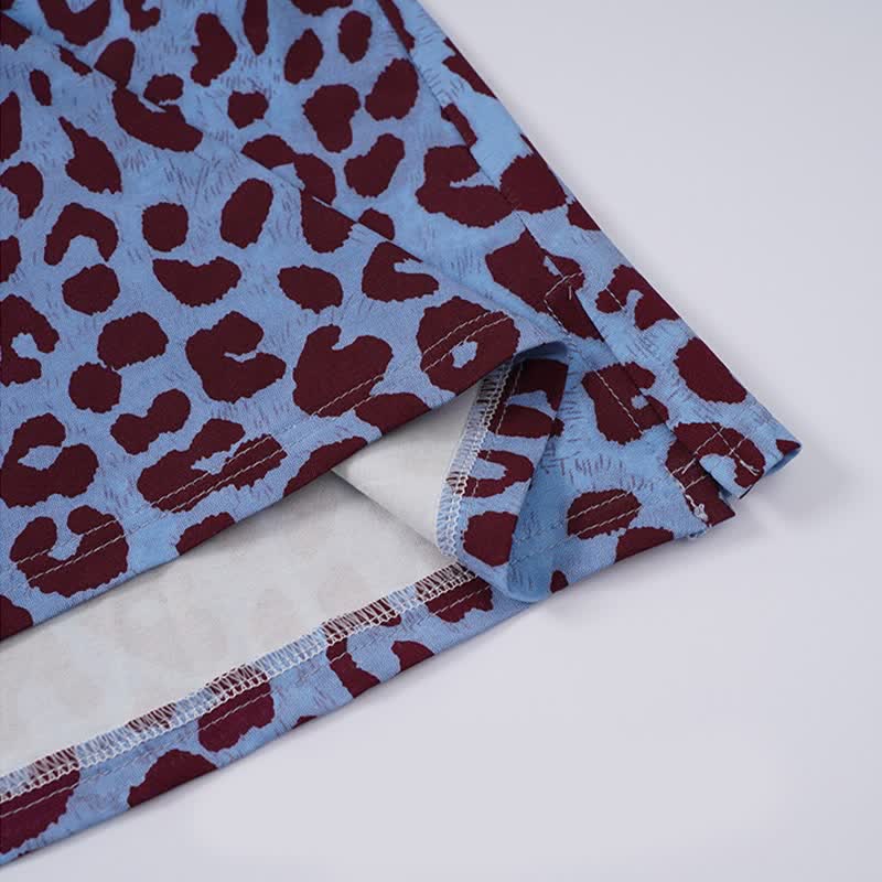 Ownkoti Blue Leopard Print Cami Loungewear Set - image 8