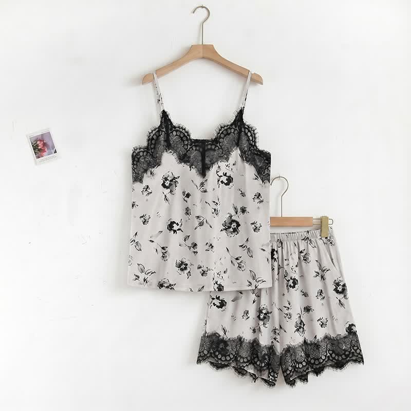 Ownkoti Romantic Floral Lace Cami Pajama Set - image 1