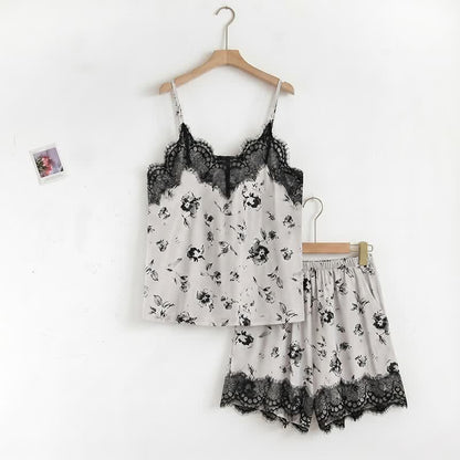 Ownkoti Romantic Floral Lace Cami Pajama Set - image 1