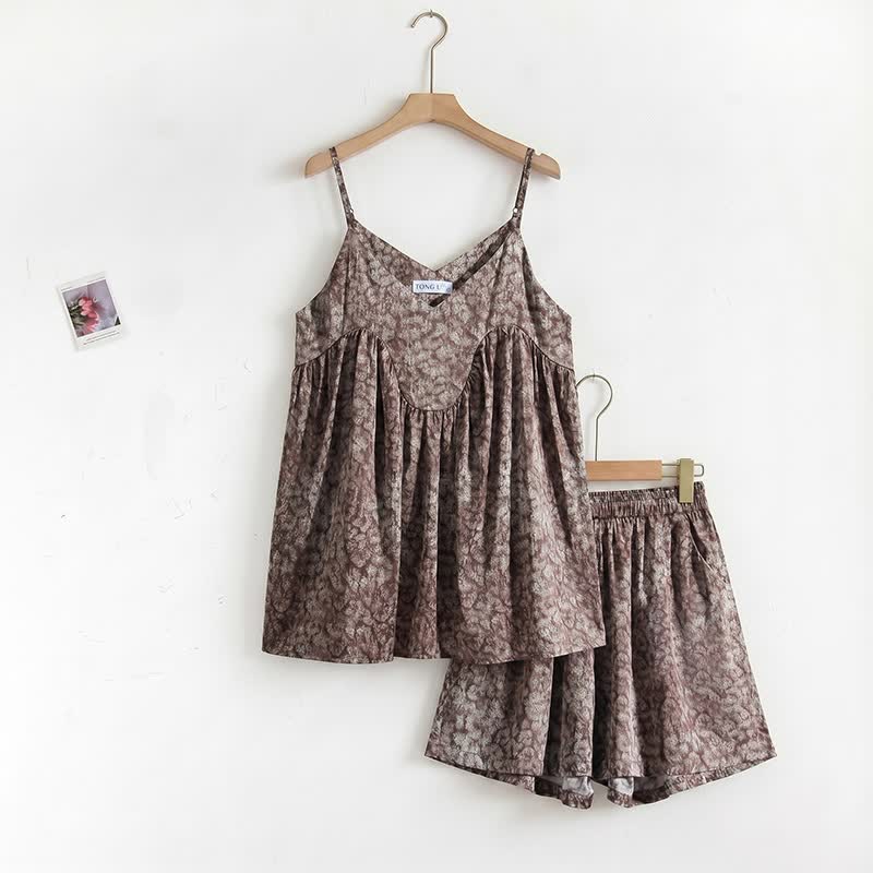 Ownkoti Vintage Print Cami & Shorts Pajama Set - image 1