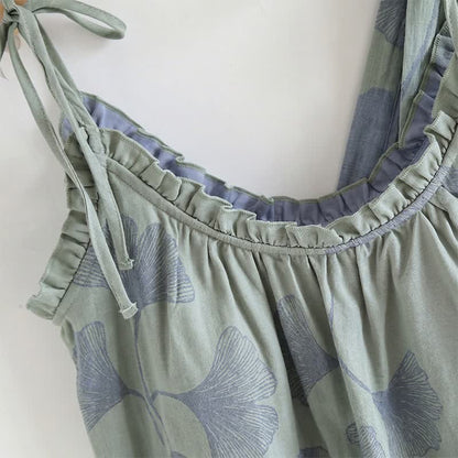 Ownkoti Ginkgo Leaf Cami Ruffled Pajama Set - image 6