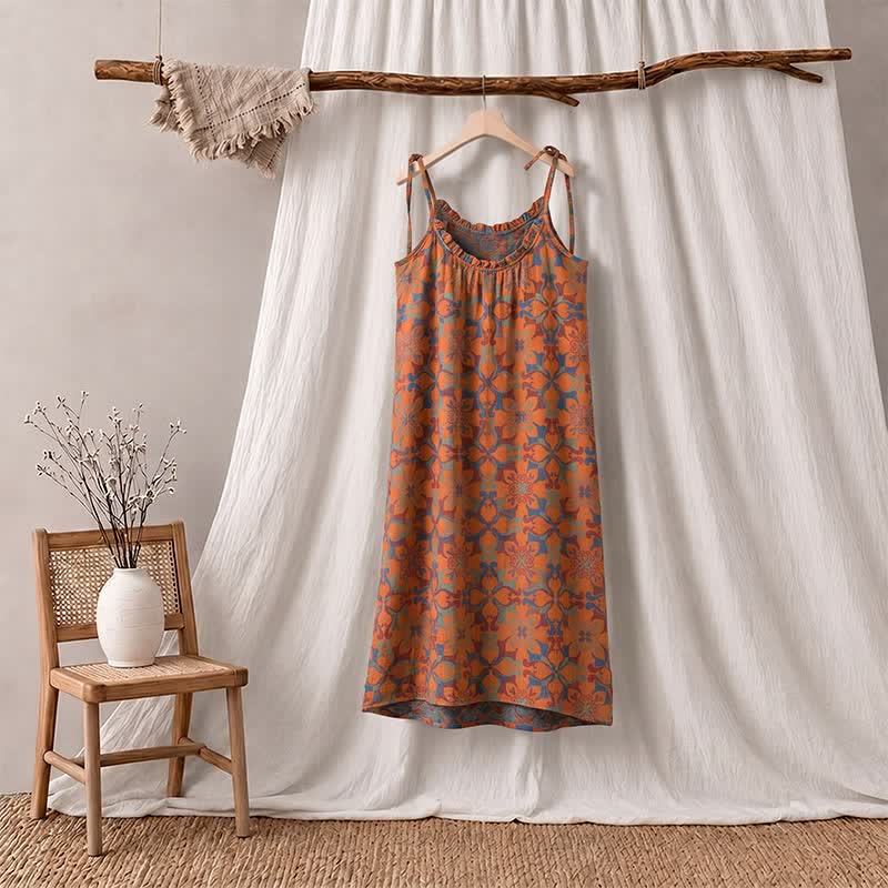 Ownkoti Vintage Boho Cotton Cami Night Dress - image 2