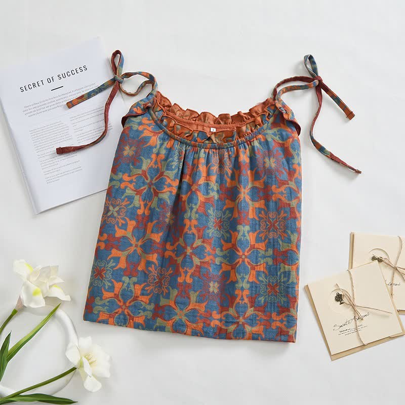 Ownkoti Vintage Boho Cotton Cami Night Dress - image 1