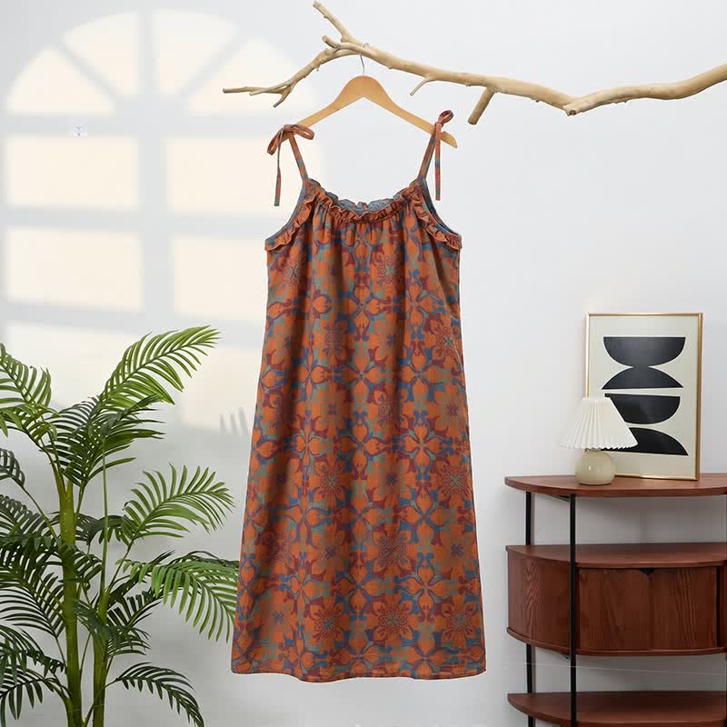 Ownkoti Vintage Boho Cotton Cami Night Dress - image 9