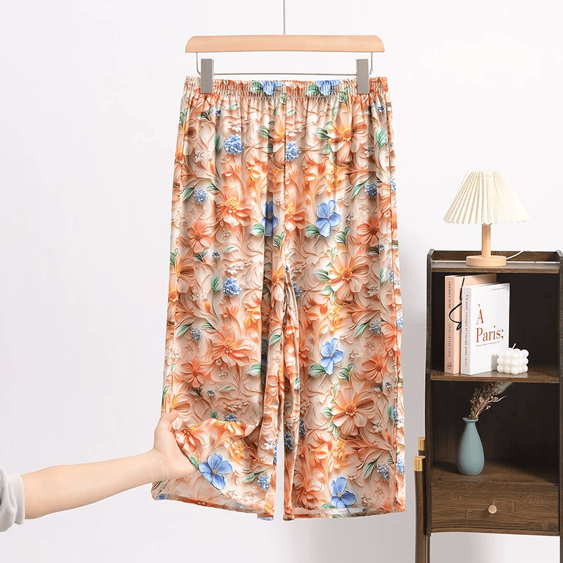 Ownkoti Vintage Botanical Print Cropped Pajama Pants - image 2