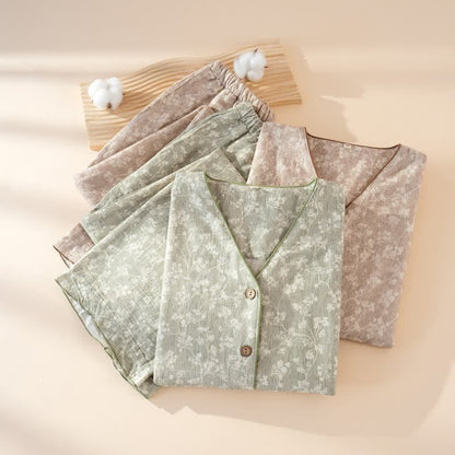 Ownkoti Soft Floral Cotton Button Front Pajamas - image 2