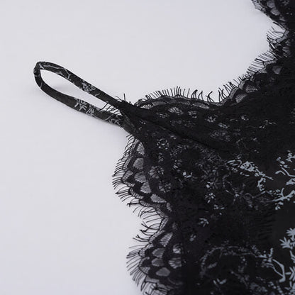 Ownkoti Black Floral Lace Cami Lounge Set - image 5