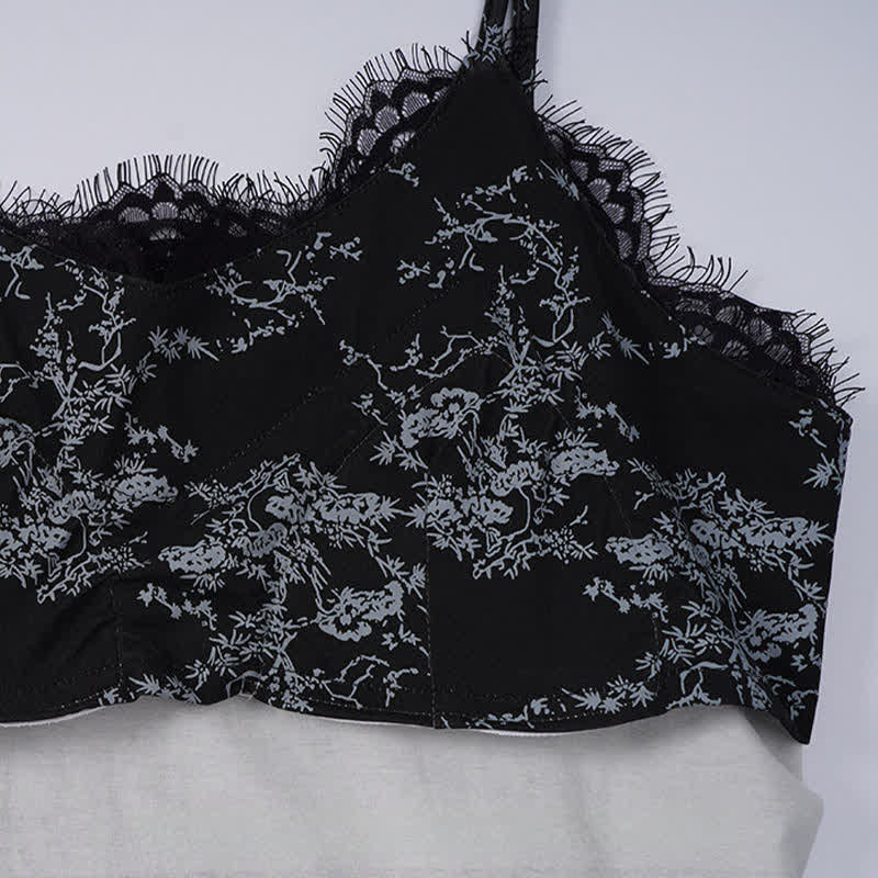 Ownkoti Black Floral Lace Cami Lounge Set - image 6