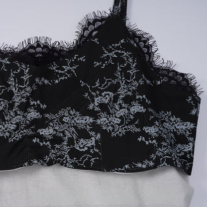 Ownkoti Black Floral Lace Cami Lounge Set - image 6