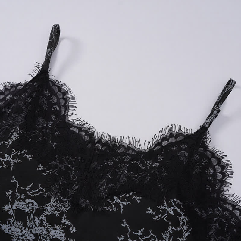 Ownkoti Black Floral Lace Cami Lounge Set - image 4