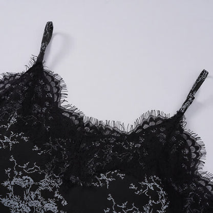 Ownkoti Black Floral Lace Cami Lounge Set - image 4