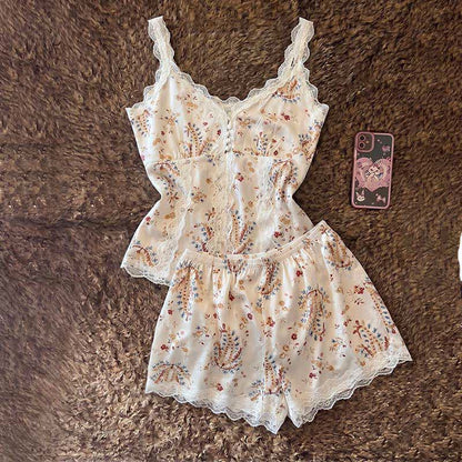 Ownkoti French Floral Cotton Lace Loungewear Set - image 2