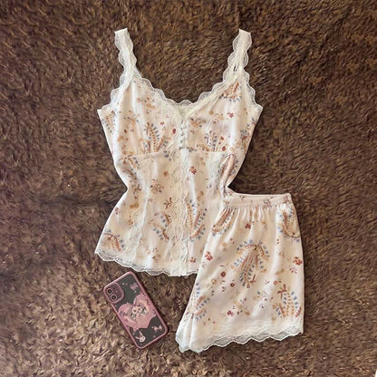 Ownkoti French Floral Cotton Lace Loungewear Set - image 5