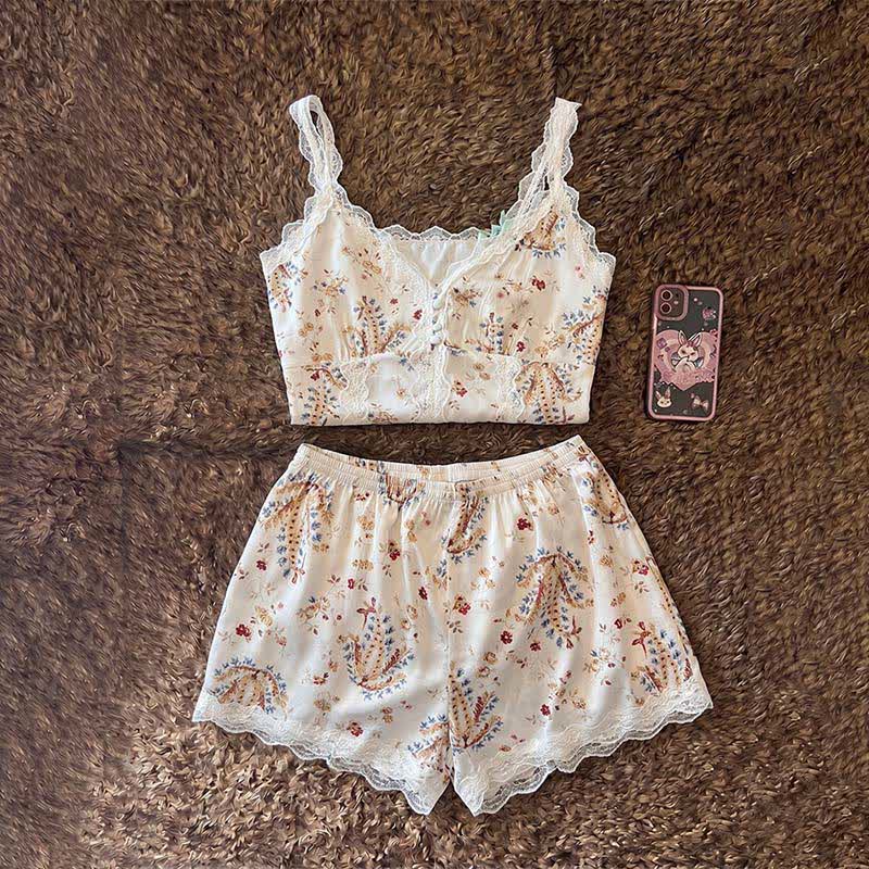 Ownkoti French Floral Cotton Lace Loungewear Set - image 4