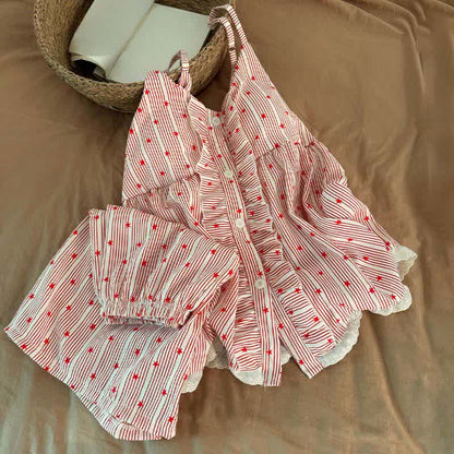 Ownkoti Stripe & Star Ruffle Cami Lounge Set - image 5
