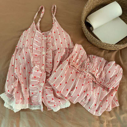 Ownkoti Stripe & Star Ruffle Cami Lounge Set - image 3