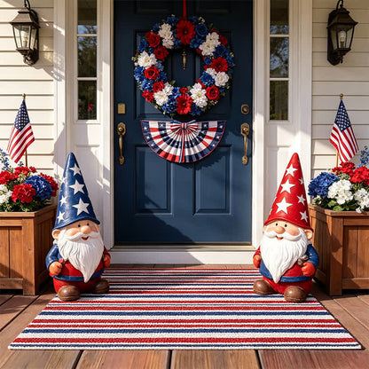 Ownkoti Patriotic Americana Stripe Outdoor Rug - Red & White & Blue - C - 31" x 47" - image 6