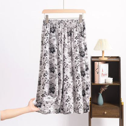 Ownkoti Vintage Black Floral Cropped Sleep Pants - image 2