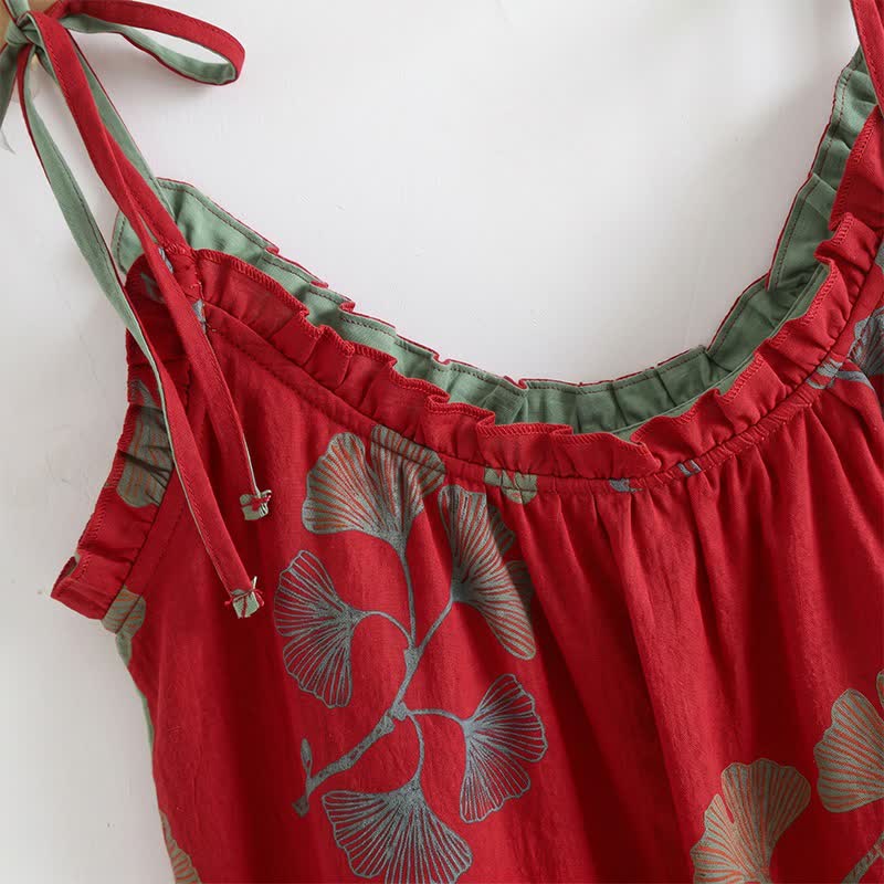 Ownkoti Ginkgo Leaf Cami Ruffled Pajama Set - image 14