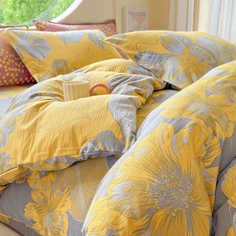 Ownkoti Floral Cotton Gauze 4-Piece Bedding Set - image 4