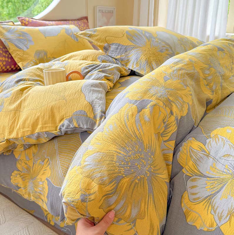 Ownkoti Floral Cotton Gauze 4-Piece Bedding Set - image 3