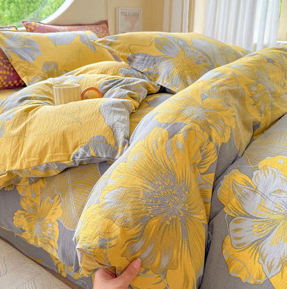 Ownkoti Floral Cotton Gauze 4-Piece Bedding Set - image 3