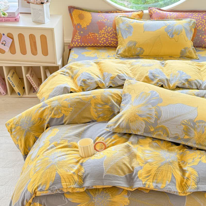 Ownkoti Floral Cotton Gauze 4-Piece Bedding Set - King - image 0