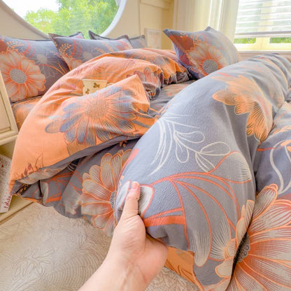 Ownkoti Floral & Wheat Cotton Gauze Bedding Set(4PCS) - image 1