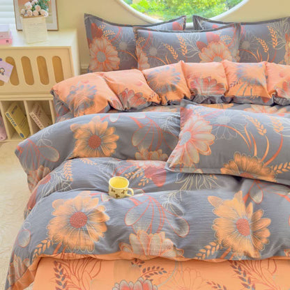 Ownkoti Floral & Wheat Cotton Gauze Bedding Set(4PCS) - King - image 0