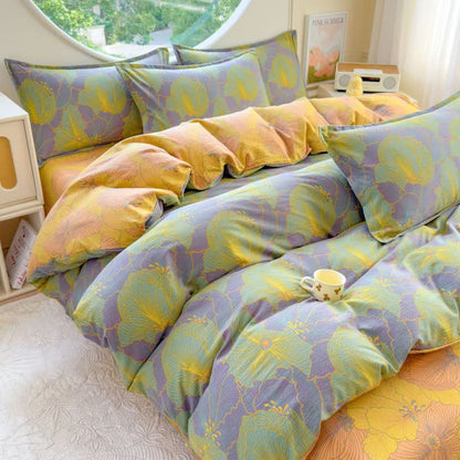 Ownkoti Abstract Floral Cotton Double Gauze Bedding(4PCS) - King - image 0