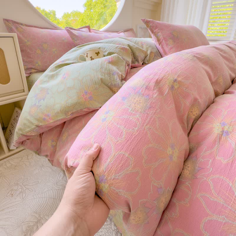 Ownkoti Pastel Floral Cotton Double Gauze Bedding(4PCS) - image 1