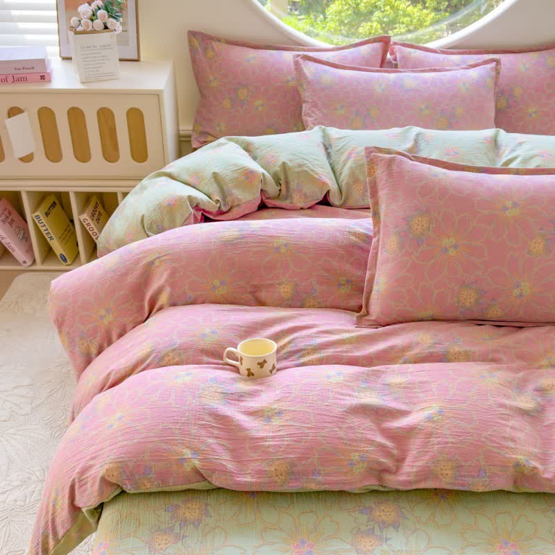 Ownkoti Pastel Floral Cotton Double Gauze Bedding(4PCS) - King - image 0