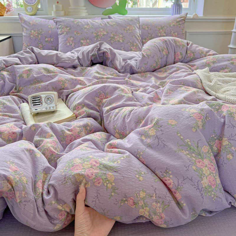 Ownkoti Dusty Purple Rose Cotton Gauze Bedding(4PCS) - image 4