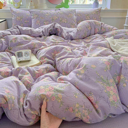Ownkoti Dusty Purple Rose Cotton Gauze Bedding(4PCS) - image 4