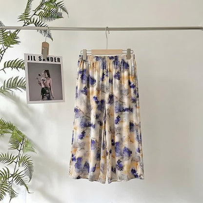 Ownkoti Artistic Print Cropped Lounge Pants - image 1