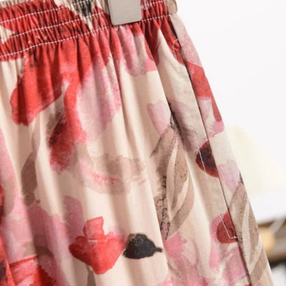 Ownkoti Red Floral Cropped Sleep Pants - image 5
