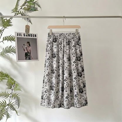 Ownkoti Vintage Black Floral Cropped Sleep Pants - image 1