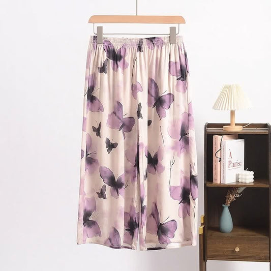 Ownkoti Dreamy Butterfly Cropped Pajama Pants - Beige - 6XL - image 0