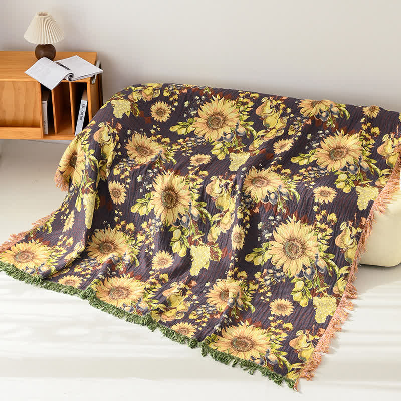 Ownkoti Vintage Sunflower 4-Layer Muslin Blanket Quilt - image 3