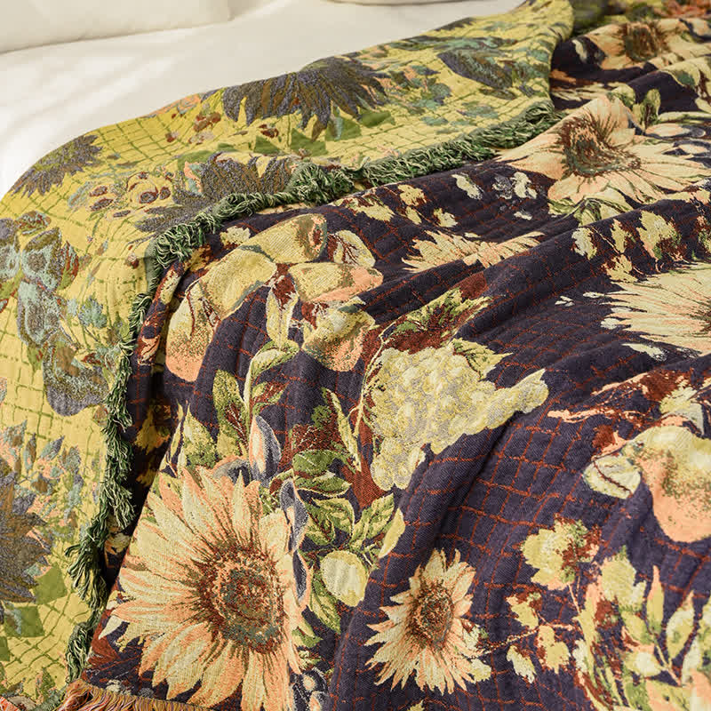 Ownkoti Vintage Sunflower 4-Layer Muslin Blanket Quilt - image 2