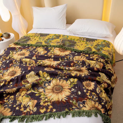 Ownkoti Vintage Sunflower 4-Layer Muslin Blanket Quilt - image 1