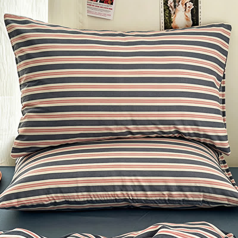 Ownkoti Minimalist Stripe Double Gauze Soft Bedding Set - image 2