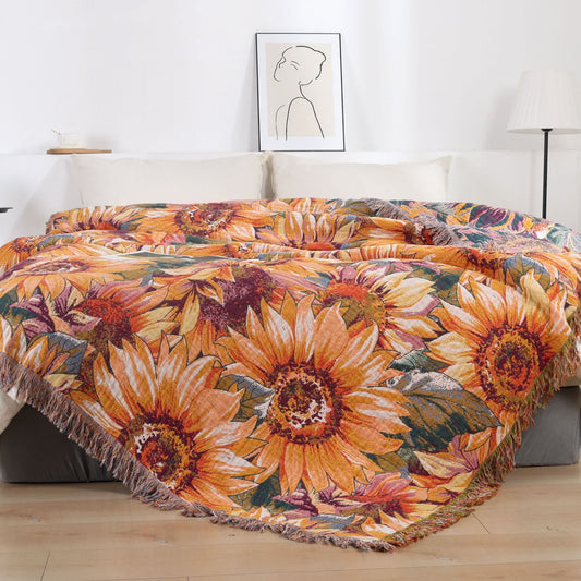 Ownkoti Boho Sunflower Cotton Gauze Bedspread Quilt - Queen - image 0
