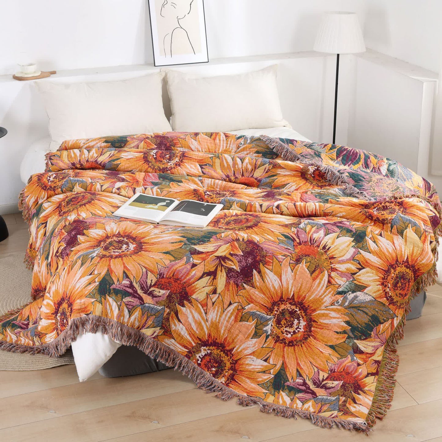 Ownkoti Boho Sunflower Cotton Gauze Bedspread Quilt - image 2