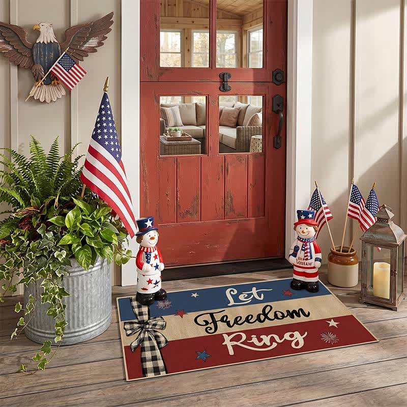 Ownkoti Let Freedom Ring Patriotic Crystal Velvet Entryway Rug - image 1