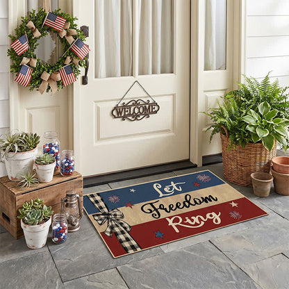 Ownkoti Let Freedom Ring Patriotic Crystal Velvet Entryway Rug - image 3