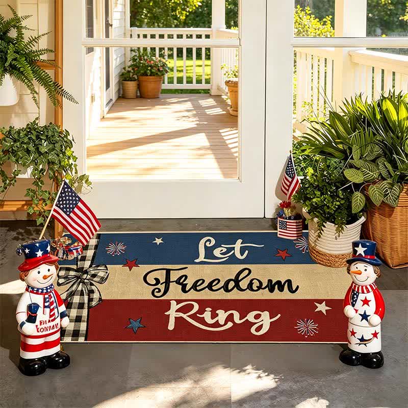 Ownkoti Let Freedom Ring Patriotic Crystal Velvet Entryway Rug - image 2