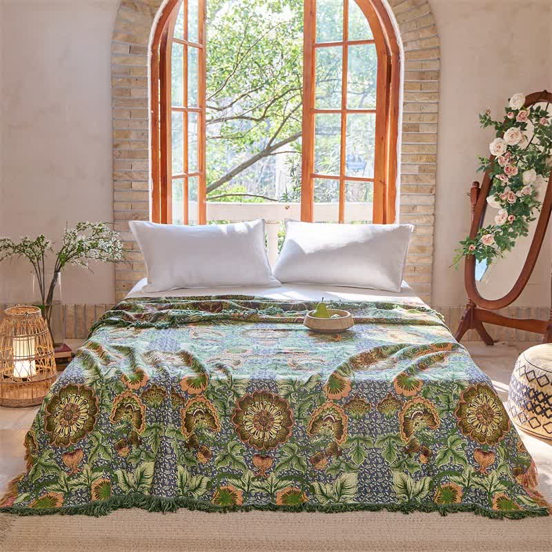 Ownkoti Reversible Floral 4-Layer Cotton Gauze Blanket Quilt - image 2