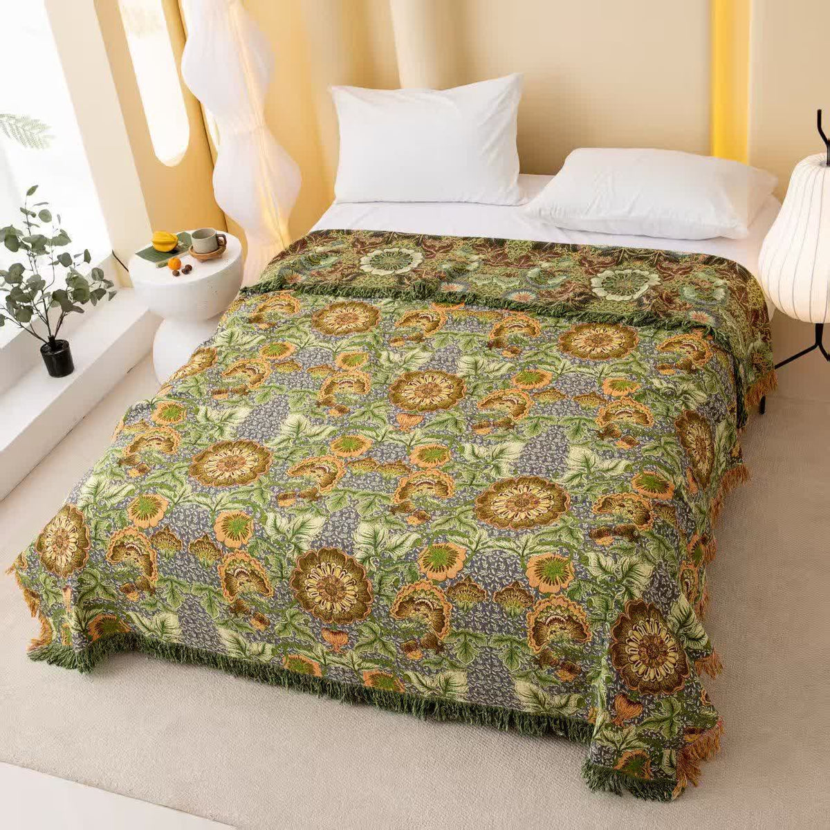 Ownkoti Reversible Floral 4-Layer Cotton Gauze Blanket Quilt - Queen - image 0