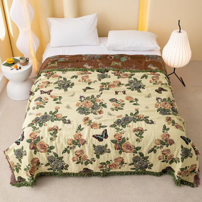 Ownkoti Romantic Rose Cotton Gauze Bedspread Quilt - Queen - image 0
